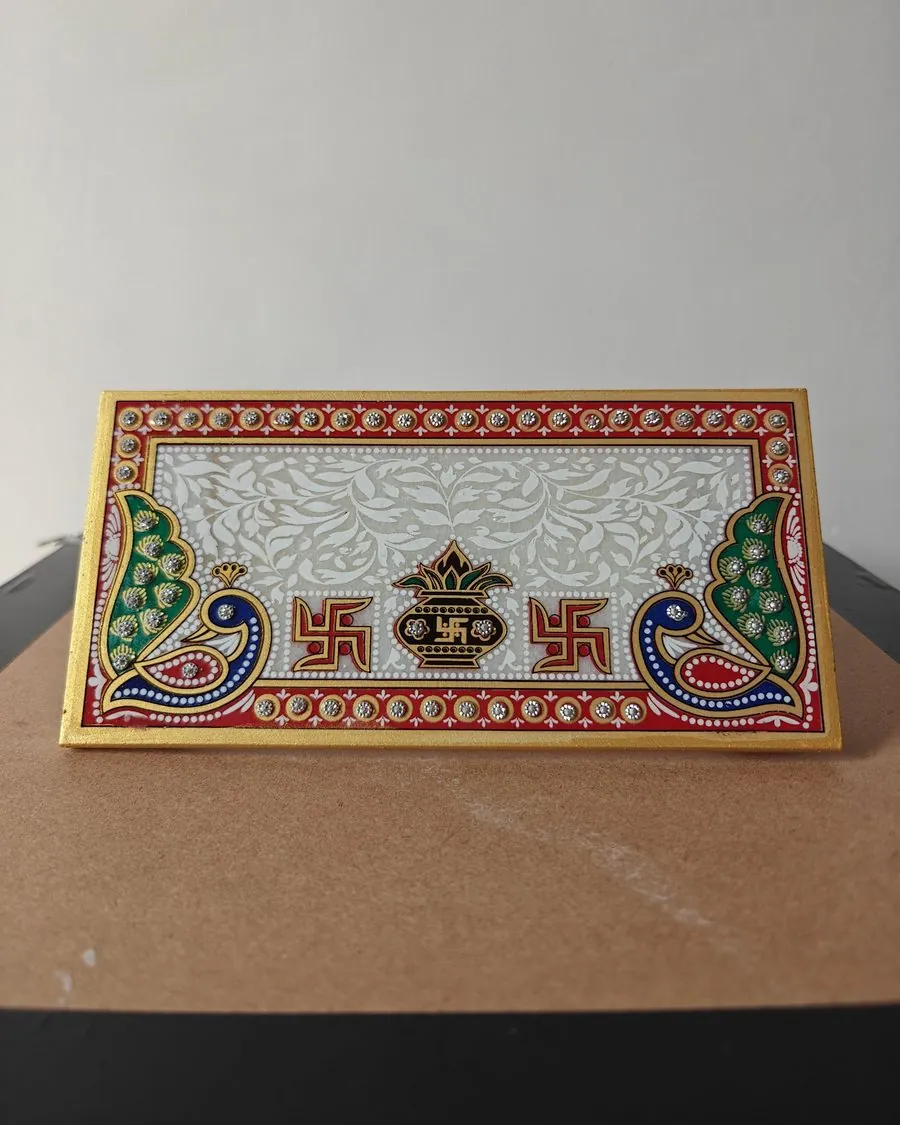 Marble pooja chauki, front view