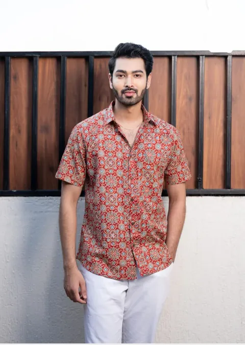 Terracotta Mandala Ajrakh Shirt